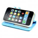 Wholesale iPhone 4S 4 Diamond Flip Leather Wallet Case (Blue)